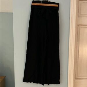 Anthropologie Black Wide-Leg Trousers